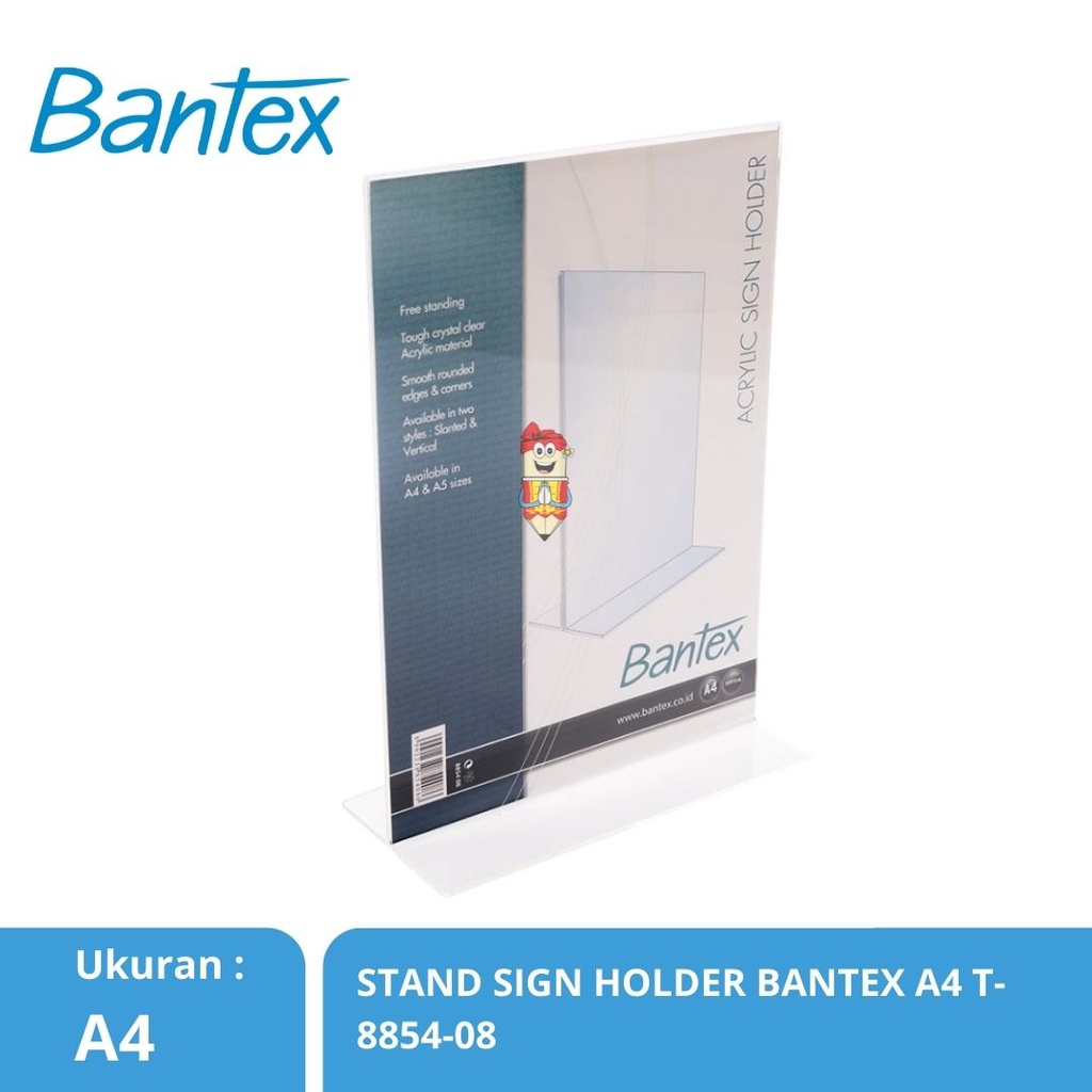 

Display Akrilik T / Acrylic sign holder / tempat brosur / Bantex 8854