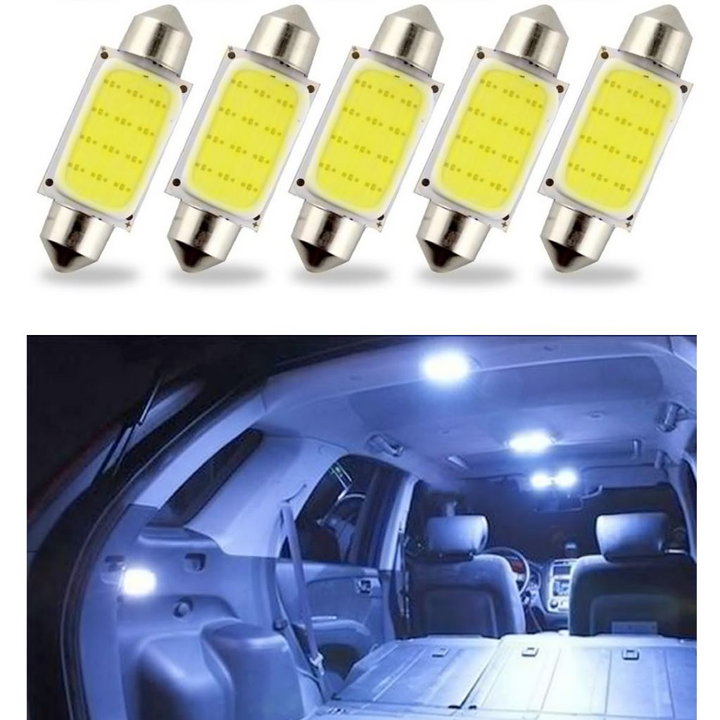 Grab Medan Lampu Interior Mobil LED COB Dome Light 41mm c5w BA9S 1 PCS - White