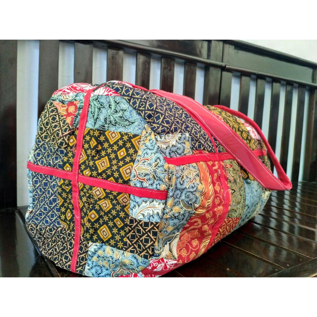 TAS TRVEL BAG BATIK OVAL - BATIK MURAH DARI KAIN PERCA KOPER