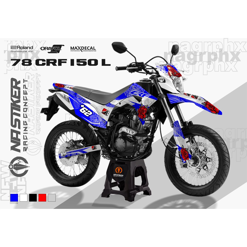 DECAL CRF PUTIH SIMPLE - DECAL CRF FULLBODY TROPIS - DECAL CRF TROPIS CRF-78