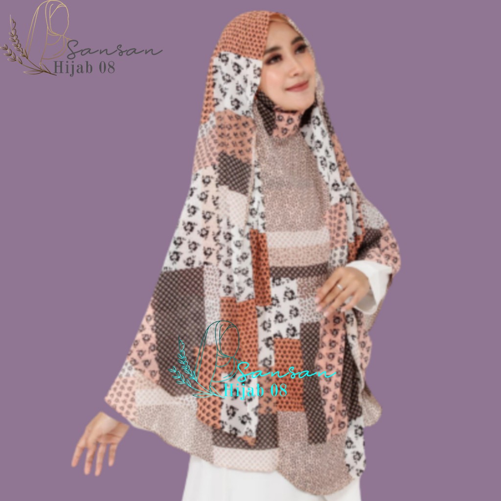 sansanhijab Hijab Niqob Ceruty Babydoll Motif – Desain Syar’i dan Stylish untuk Sehari-hari