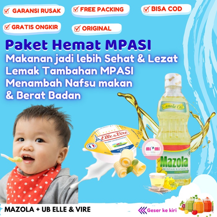 Paket Mpasi 6 Bulan Ub Unsalted Butter Elle Vire Minyak Mazola Canola