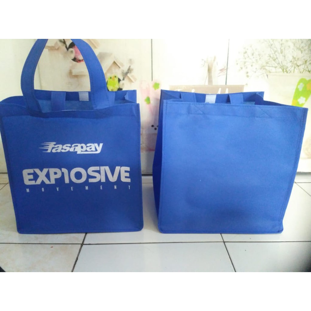 [30x30 lebar 20 ] TAS SPUNBOND FREE SABLON 1 SISI 1 WARNA