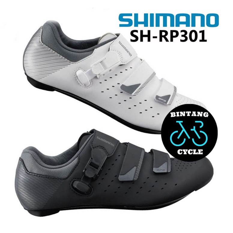 Sepatu SHIMANO RP3 SH-RP301 BLACK - WHITE - Cleat Roadbike - Sepatu Sepeda