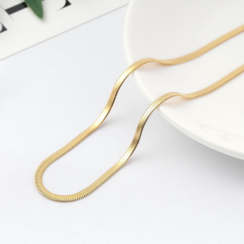 High Class Quality Kalung Titanium Pipih Pria Dan Wanita Awet Bisa Dibawa Mandi Tidak Luntur Dan Anti Karat Selamanya