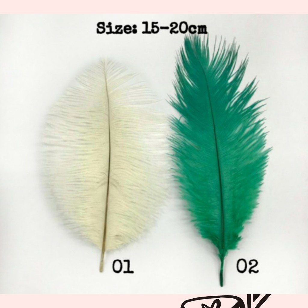 1 HELAI 15 CM - 40 CM BULU OSTRICH | DEKORASI | FASHION | HAIRPIECE