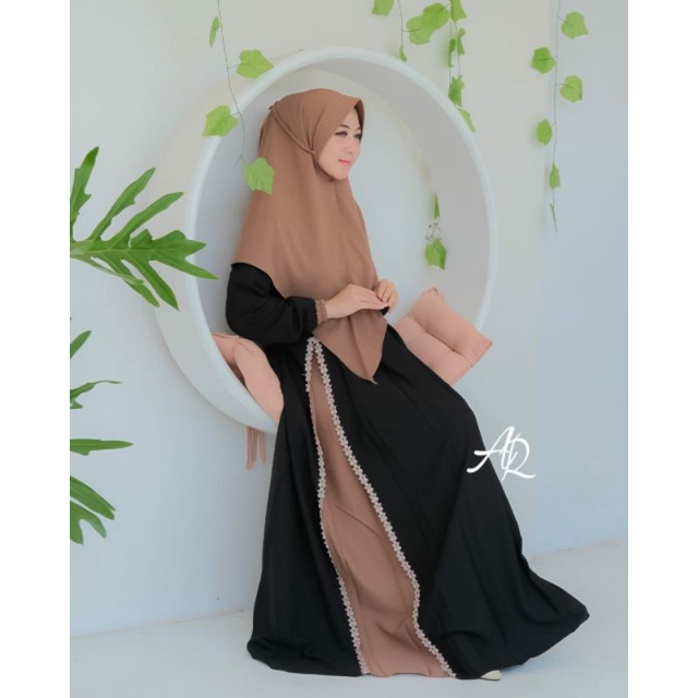 Gamis // Dress // Gamis Wanita // Dress Wanita // Gamis Syar'i set bergo // Rayya Set Bergo AR // Gamis set khimar by AR // Gamis ORI by AR