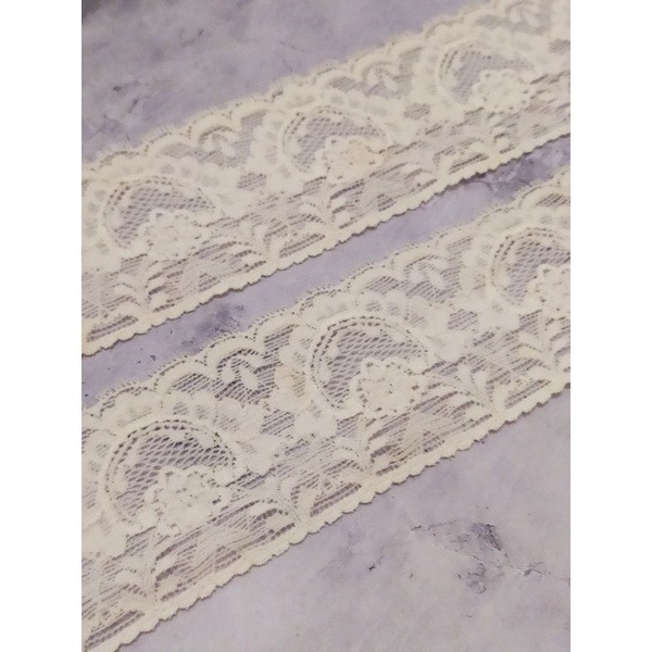 Renda Karet/elastis Meteran, warna peach pucat