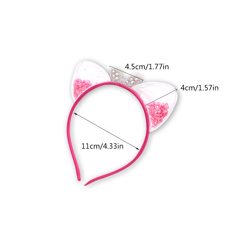 Fashion Cartooon Glitter Telinga Kucing Bando Pasir Hisap Payet Rambut Hoops Bayi Perempuan Hairband Lucu Hiasan Kepala Anak Mahkota Hiasan Kepala Putri Aksesoris Rambut