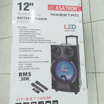 MAESTRO ASATRON HT-8871UKM/Speaker Portable Meeting 12 inch + 2 mic OKE***