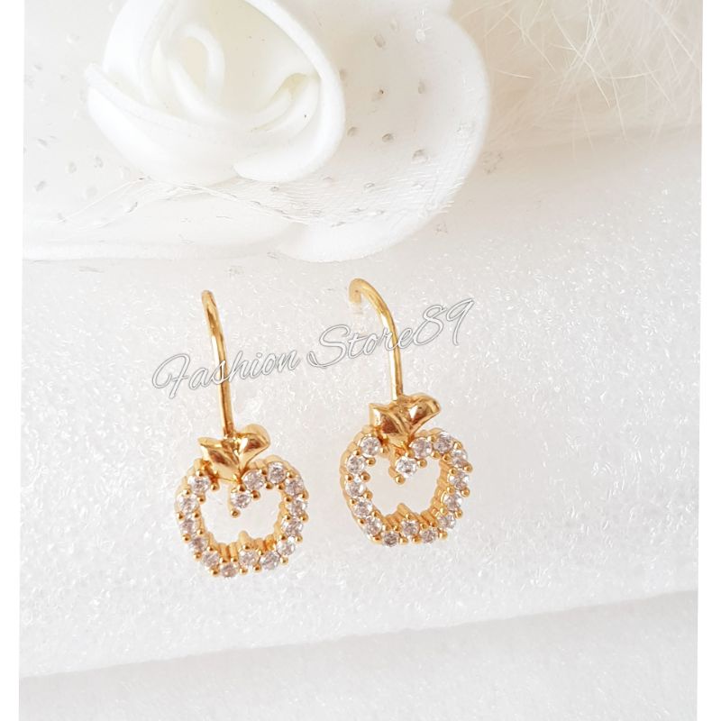 Anting juraj Apple impor Xuping perhiasan lapis emas bestseller bestquality permata Apple apel