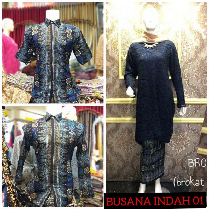 COUPLE BATIK DAN TUNIK BRUKAT KURUNG