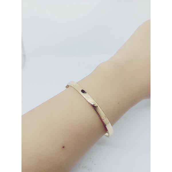 GELANG TANGAN PERAK 925 ASLI LAPIS EMAS /GELANG CART*R BANGLE POLOS /GELANG ASLI SILVER/ PERHIASAN GELANG FASHION WANITA