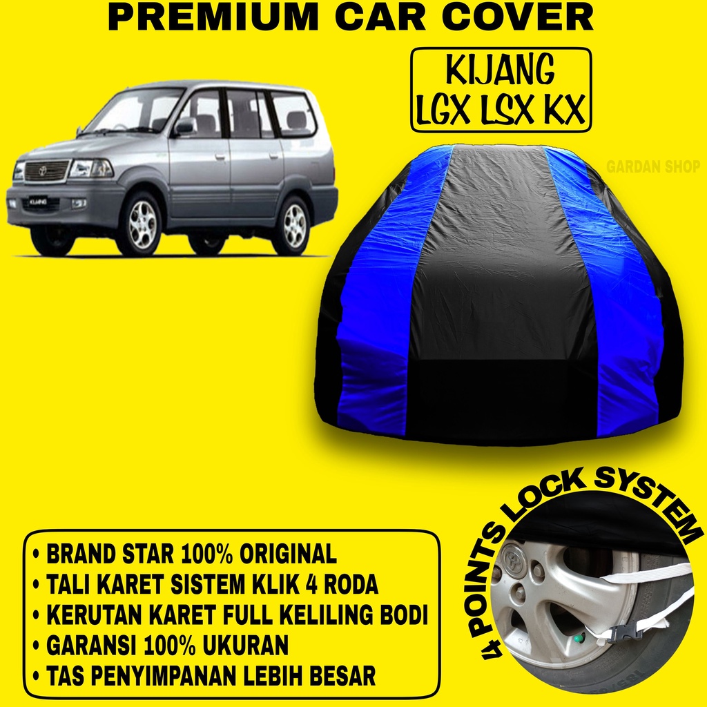 Body Cover KIJANG LGX LSX LX Sarung Strip BIRU Penutup Pelindung Bodi Mobil Kijang Lgx Lsx Lx PREMIUM Blue