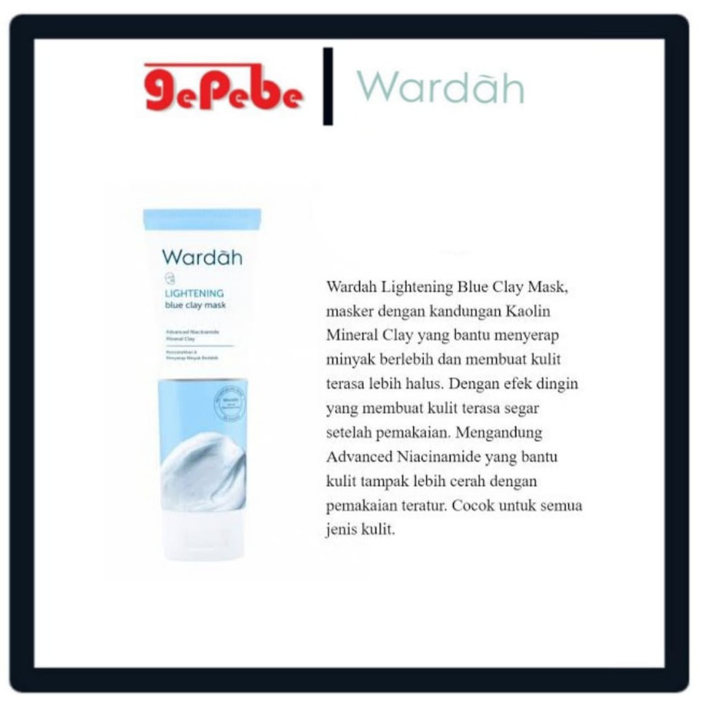 Wardah Lightening Blue Clay Mask 50gr