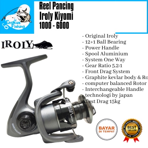 Reel Pancing Iroly Kiyomi 1000-6000 (12+1Bearing) Power Handle,One Way Murah