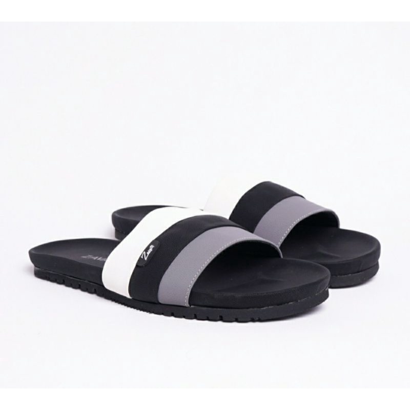 Sandal Slide Karet Premium Big Size JUMBO 40-49 Sendal Kasual Main Pria Bule Ukuran Besar Slop Kaki Gemuk Keren, 46