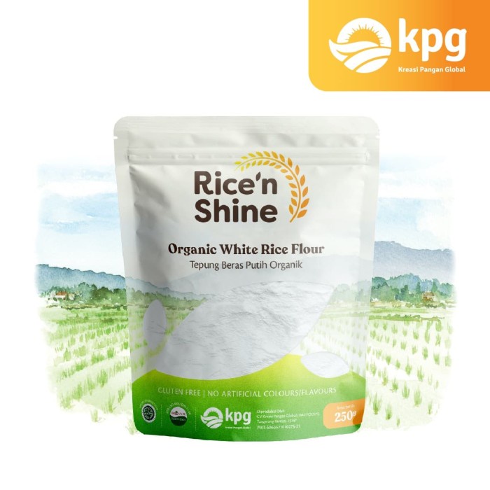 

Ketan-Beras-Tepung- Rice 'N Shine Tepung Beras Putih Organik - 250 G -Tepung-Beras-Ketan.