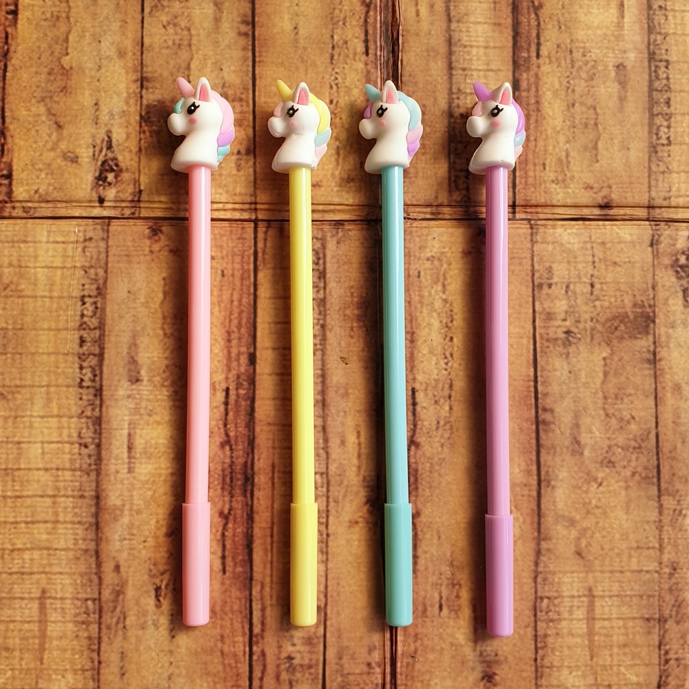 Pen isi 4 PCS - Pulpen - Gelpen Motif unicorn 368 Isi 4pcs - Ballpoint Gel Lucu