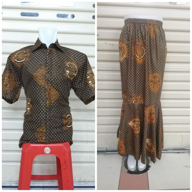 IndahKebaya | COUPLE ROK DUYUNG DAN KEMEJA PENDEK / COUPLE BATIK / ROK KEBAYA / KEMEJA CASUAL MURAH