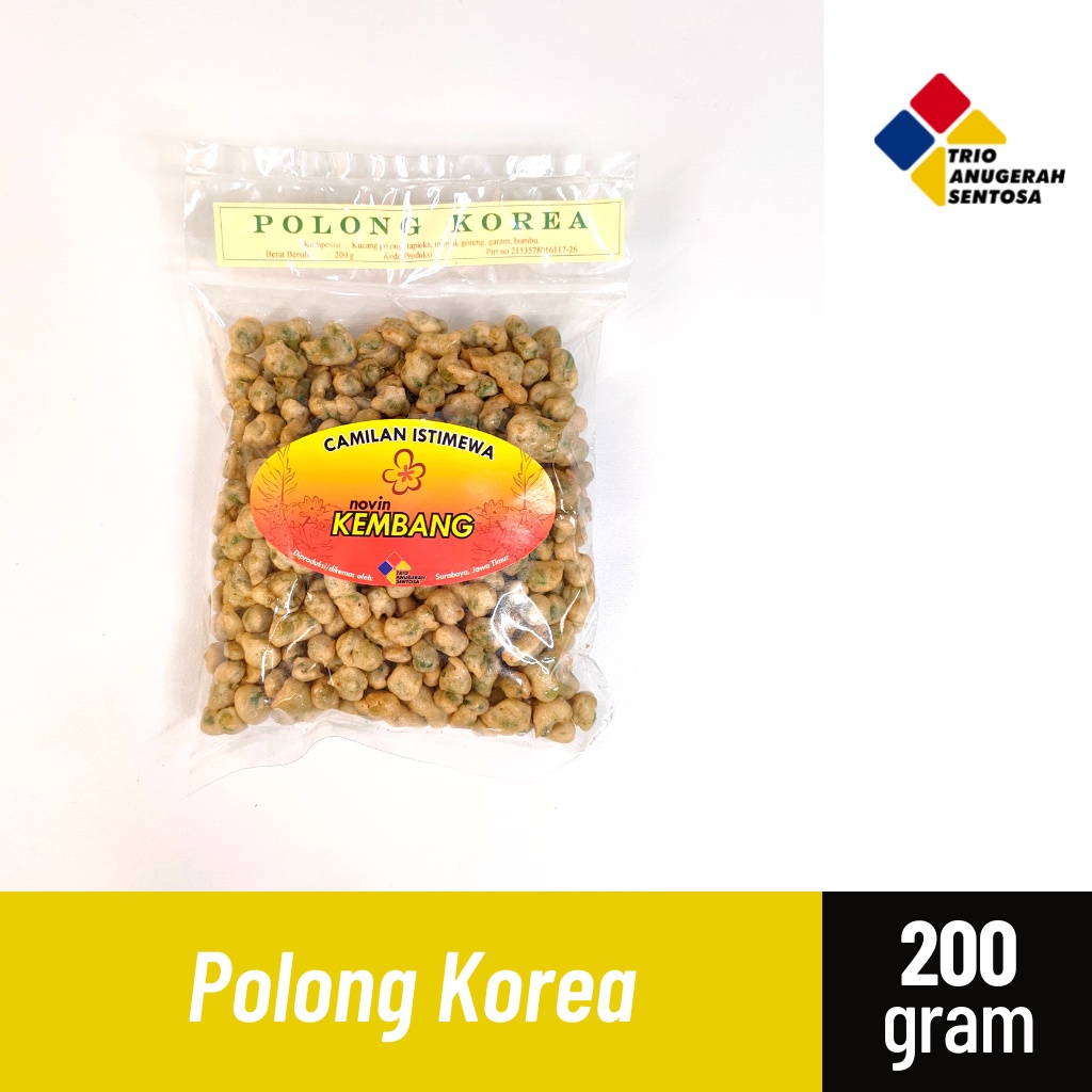 

Snack Kacang Polong Korea / Polong Tepung 200gr - Camilan merk Kembang