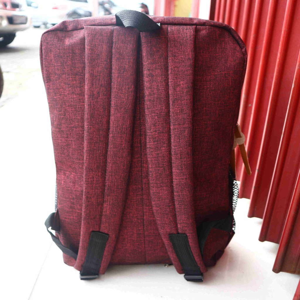 Tas Ransel Gendong Cewek Anello Logo Tengah Warna Merah Cantik Stylish