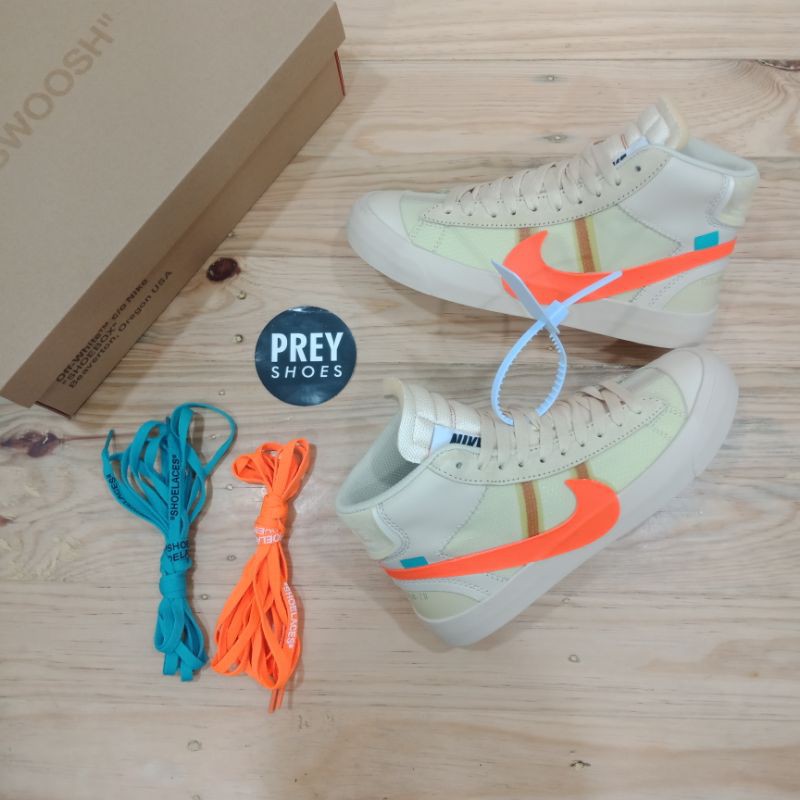 NIKE BLAZER MID X OFF WHITE CREAM ORANGE