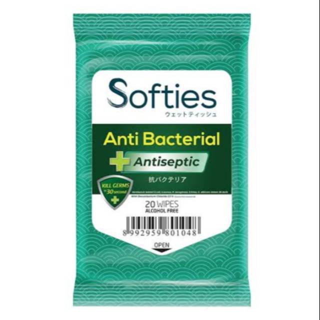 Softies tissue basah wipes anti bacterial antiseptic anti bakteri