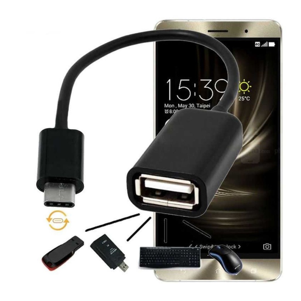 Kabel OTG Adapter Konektor HP  Micro  Tipe C Lighting IOS 4PPL3 Ke USB Female Port 111158