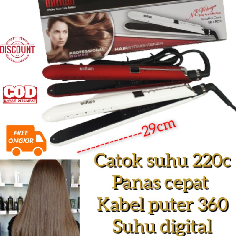 Alat Catok Rambut Bagus Br 1402b  Hair straightener rebonding smooting lurus Curly Keriting Blow