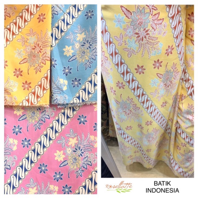 KAIN BATIK DOBBY BUNGA PASTEL