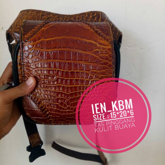 tas pinggang kulit buaya