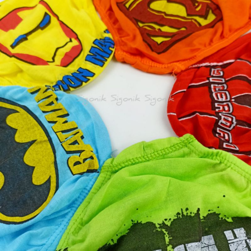 CD Celana Dalam Anak Cowok Boy S M L Allsize 1-6 Tahun Karet Boxer Motif Superhero Club Bola Random Batita Balita Paud TK Motif Karakter Murah Katun Bocah Laki-laki Sigonik