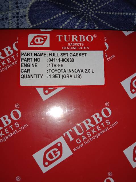 Paking gasket full set Inova bensin