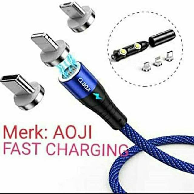 Kabel Data Magnetic Fast Charging Kabel Data Type C / Micro USB / IOS