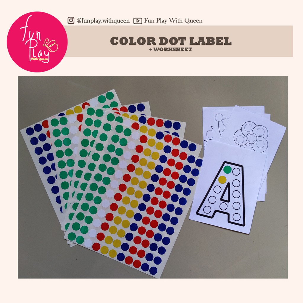 

Color Dot Label - Bermain Dot Label + Worksheet untuk Anak Paud & Tk usia 3-6 Th