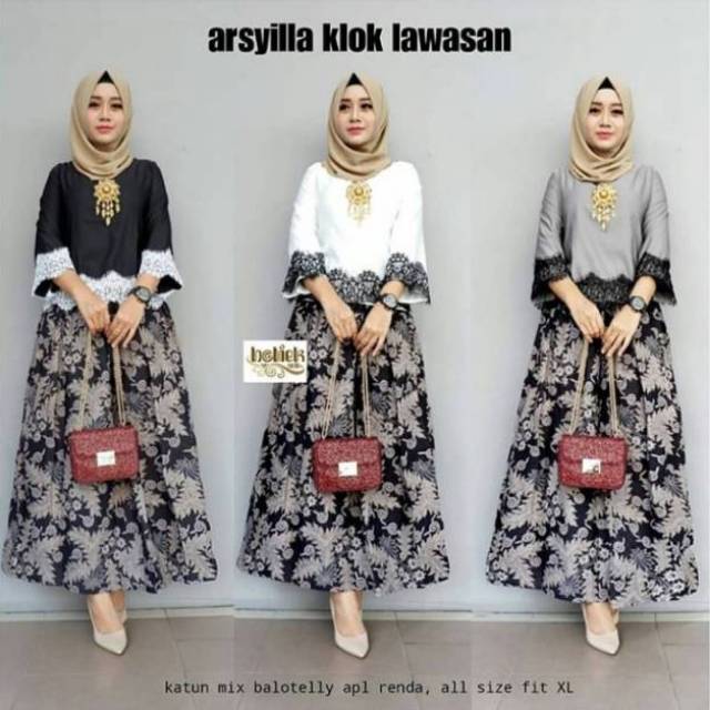 [ TERMURAH ] SET RNB GAMIS BATIK ARSYILLA KLOK LAWASAN BATIK DRESS 100% ORINAURA BERLABEL