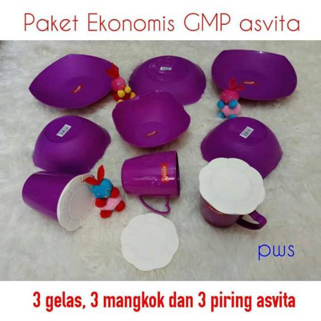 ASVITA SET GMP ( gelas, mangkok, piring)