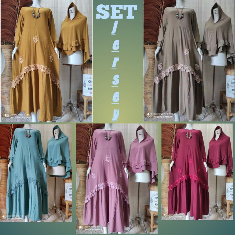 GAMIS SET HIJAB MATT JERSEY RENDA REMPEL BAWAH BUSUI TERMURAH