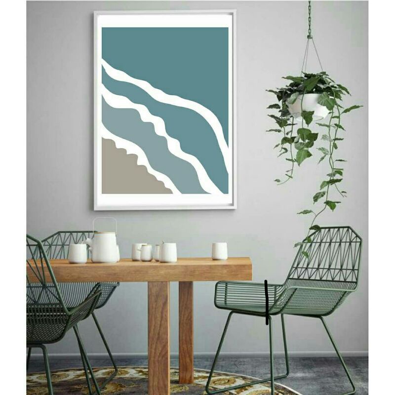 Jual Lukisan dinding minimalis gambar pemandangan ombak laut pantai