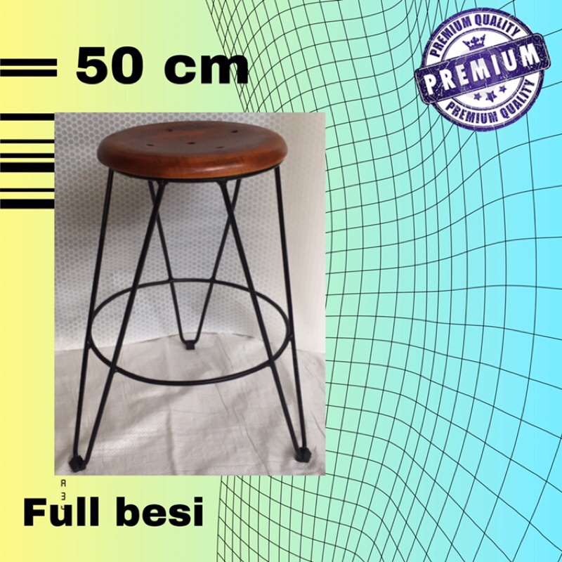 Jual Kursi 50 Cm Kursi Besi Solid Bangku Besi Bangku Kayu Bulat Bangku