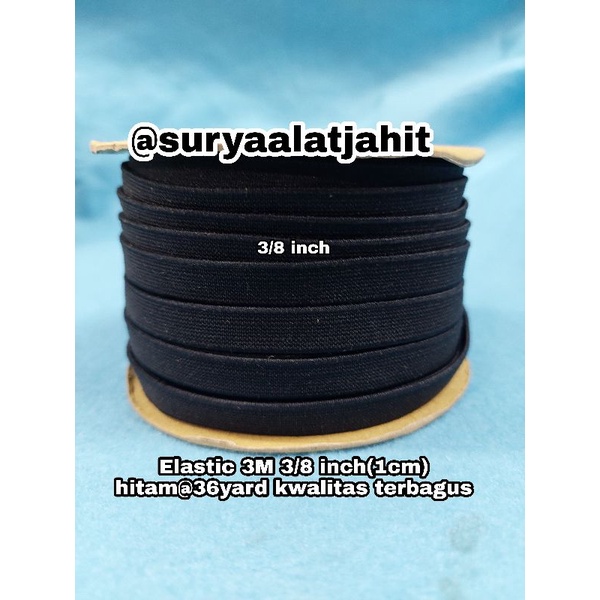 Karet 3Man 3/8in (1cm) 1Rol@36y hitam paling bagus =rp.80.850/1Rol