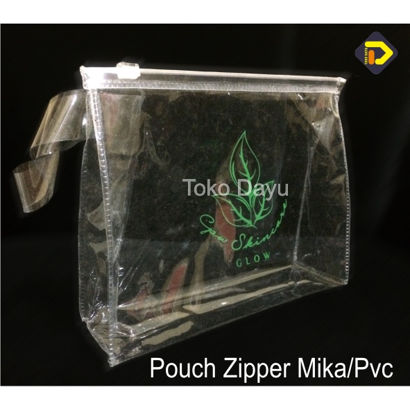 Pouch/kemasan Kosmetik plastik zipper mika pvc sablon