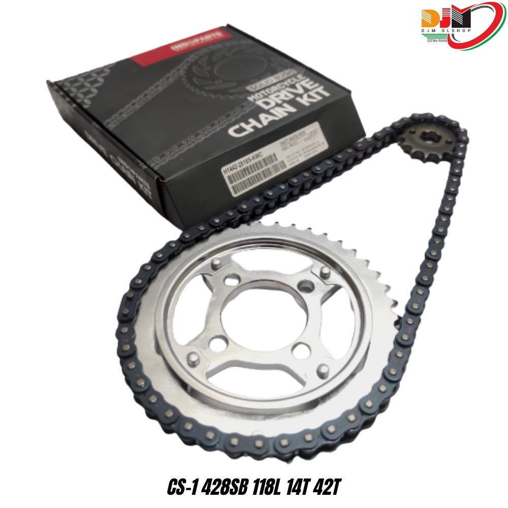 INDOPARTS Gear Set Paket Honda Cs-1  CS1 KWC Rantai 428SB-118L-14T-42T