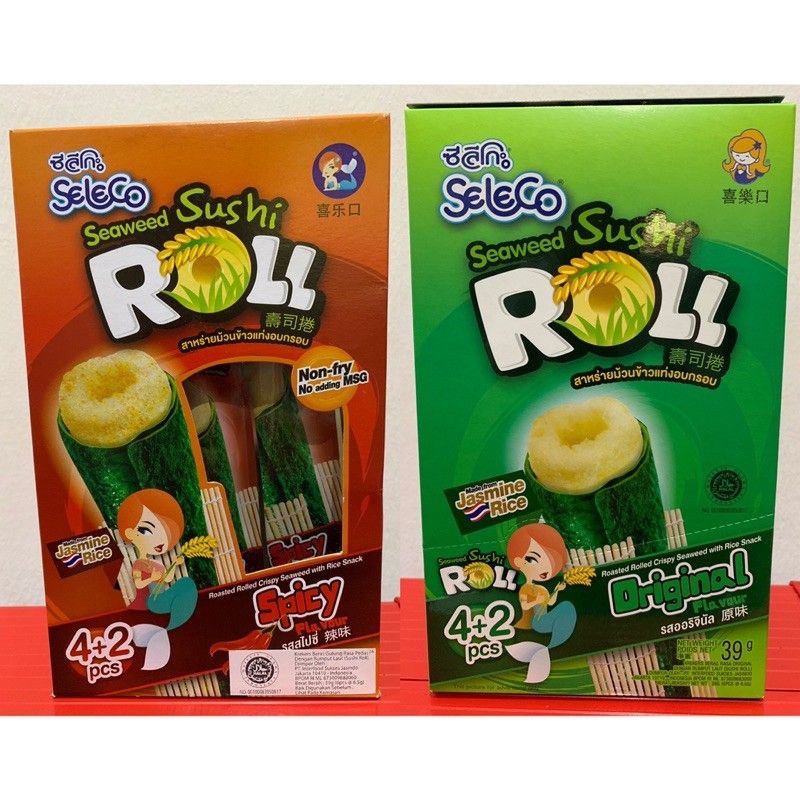 

Seleco sushi roll seaweed rumput laut snack 39gr original/spicy