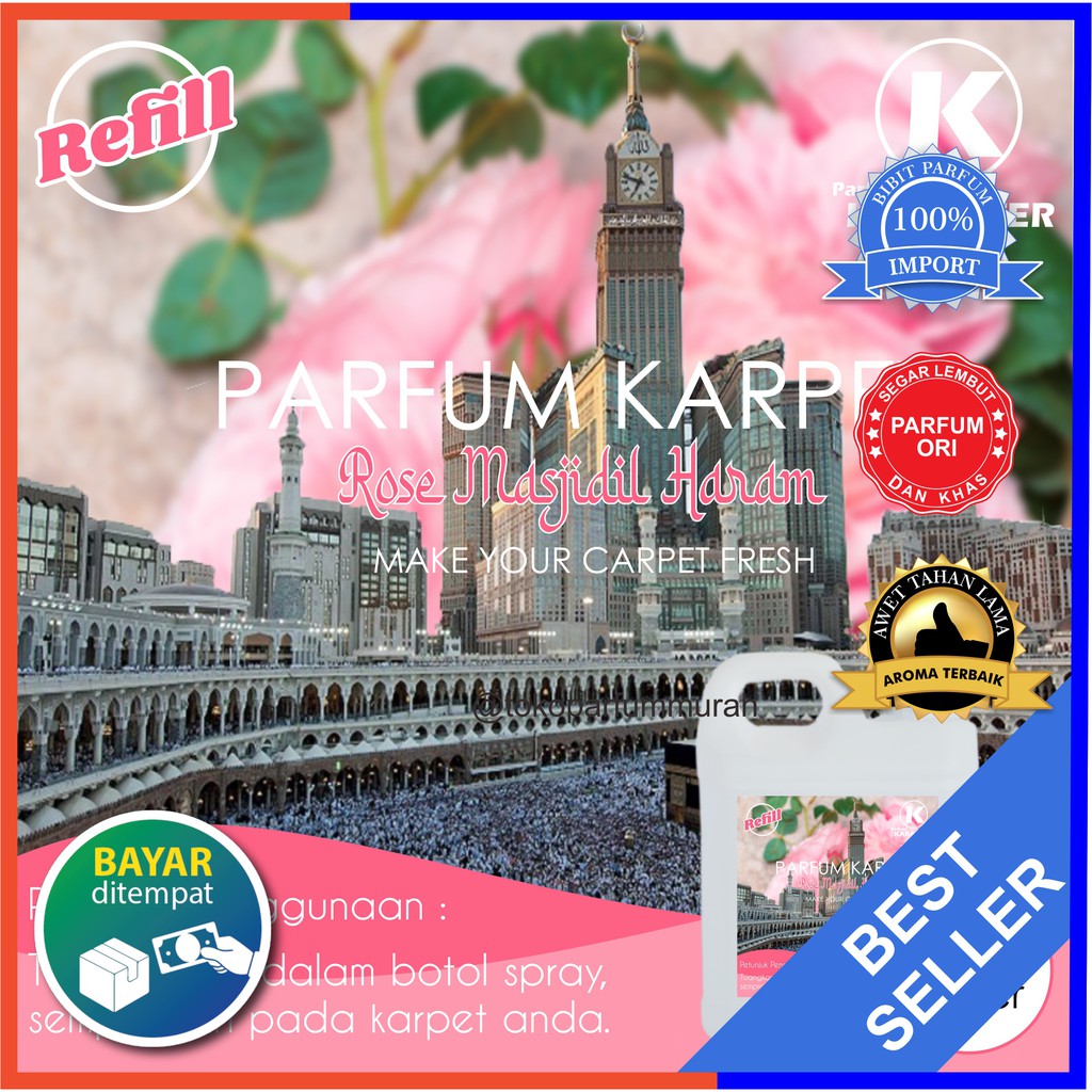 Parfum Karpet Aroma Masjidil Haram | Pewangi Karpet Masjdi dan Sajadah | Uk 0.5 L | Bisa Cod | Terlaris