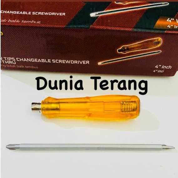 Obeng Bolak Balik Tembus ATS 4 in - Obeng BB Tembus ATS Ketok 4&quot; - Two Tips Changeable Screwdriver