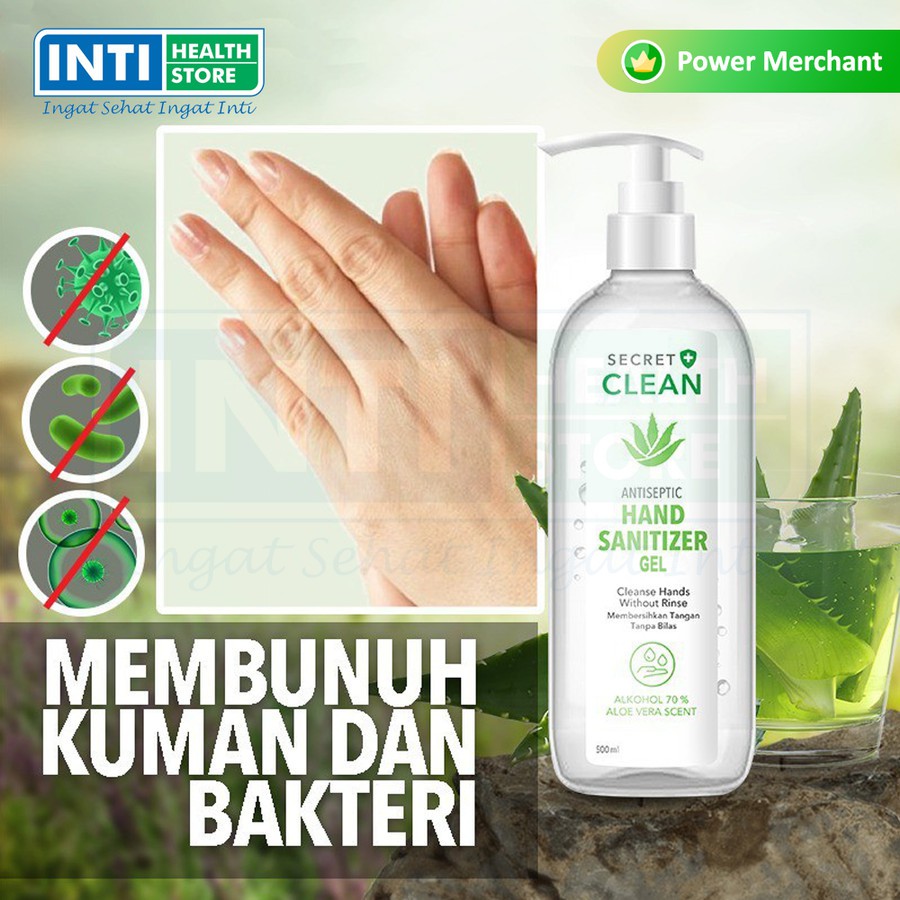 Secret Clean | Antiseptic Hand Sanitizer Gel | Aseptic Gel 500 ml