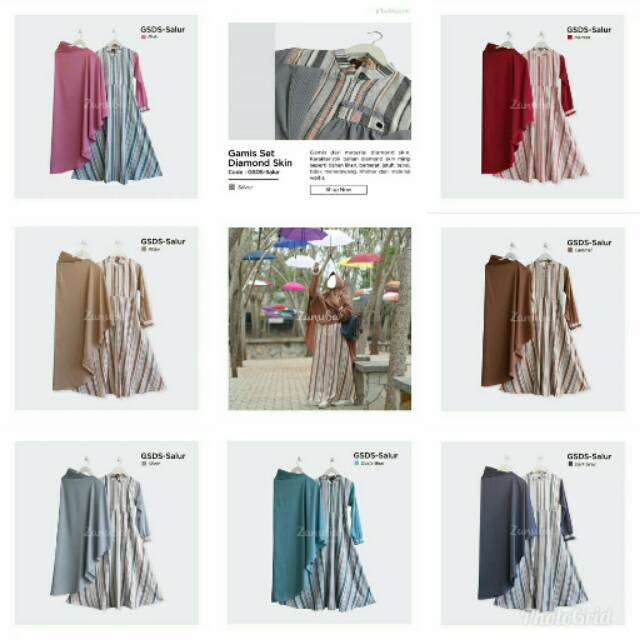 Gamis Set Diamond Skin Salur Zanuba