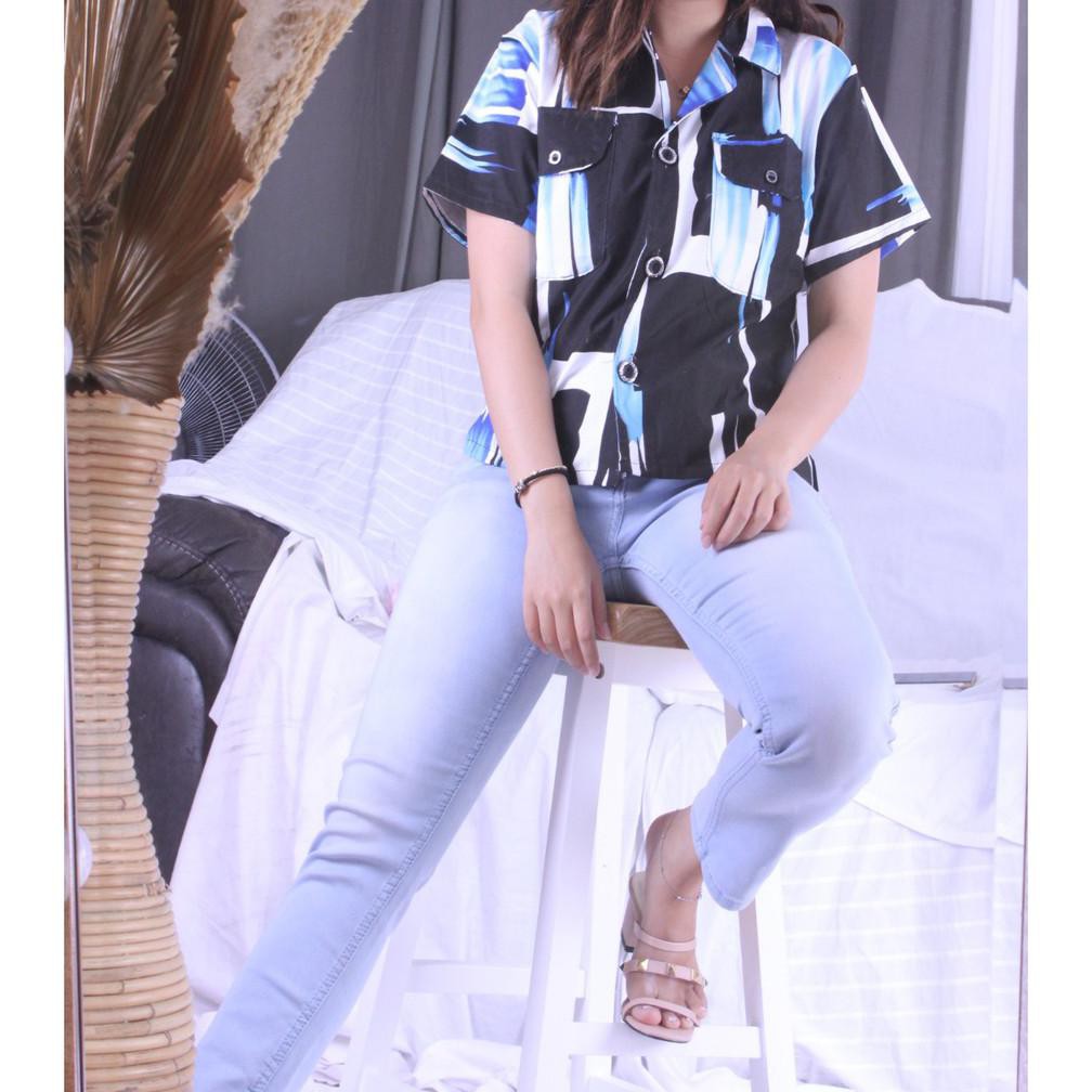 kemeja wanita guilen casual hem